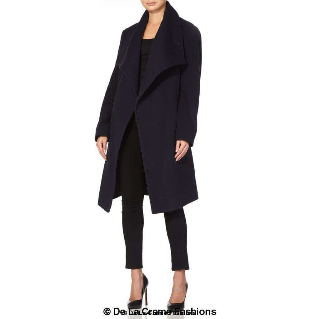 wool blend duster coat