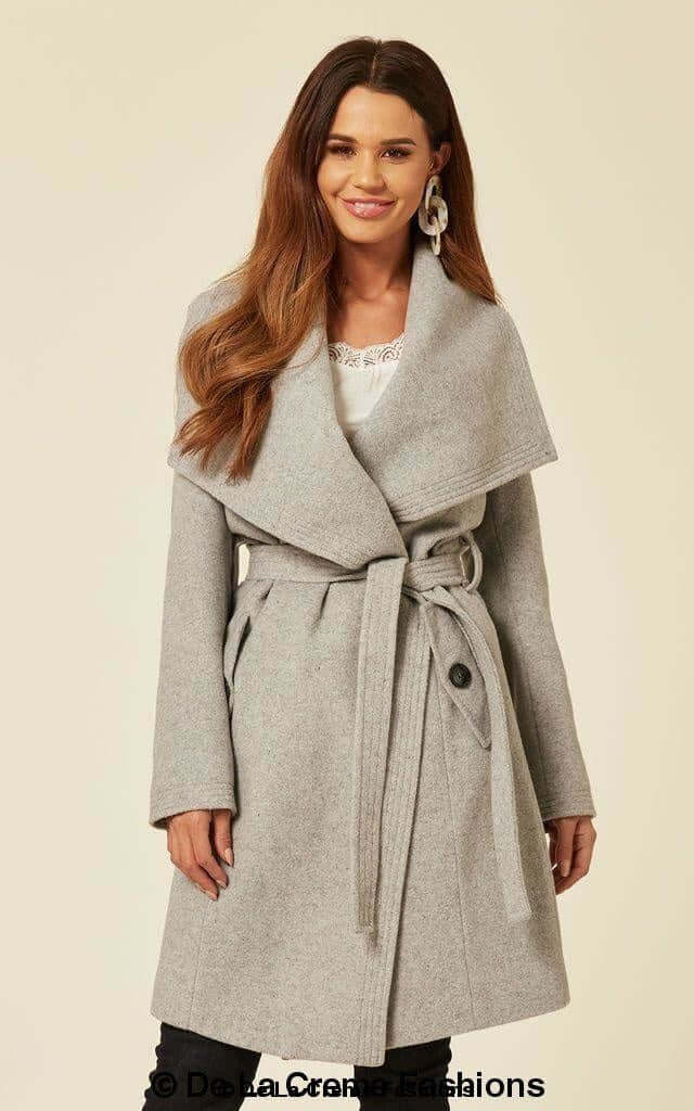 wool blend duster coat