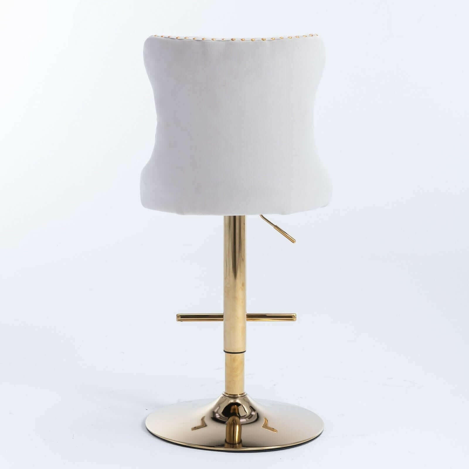 Set of 2 Modern Adjustable Velvet Swivel Bar Stools