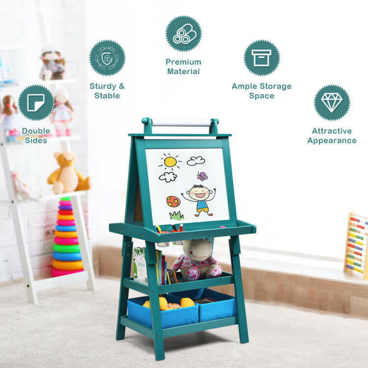 3-in-1 Art Easel for Kids - Double-Sided & Storage