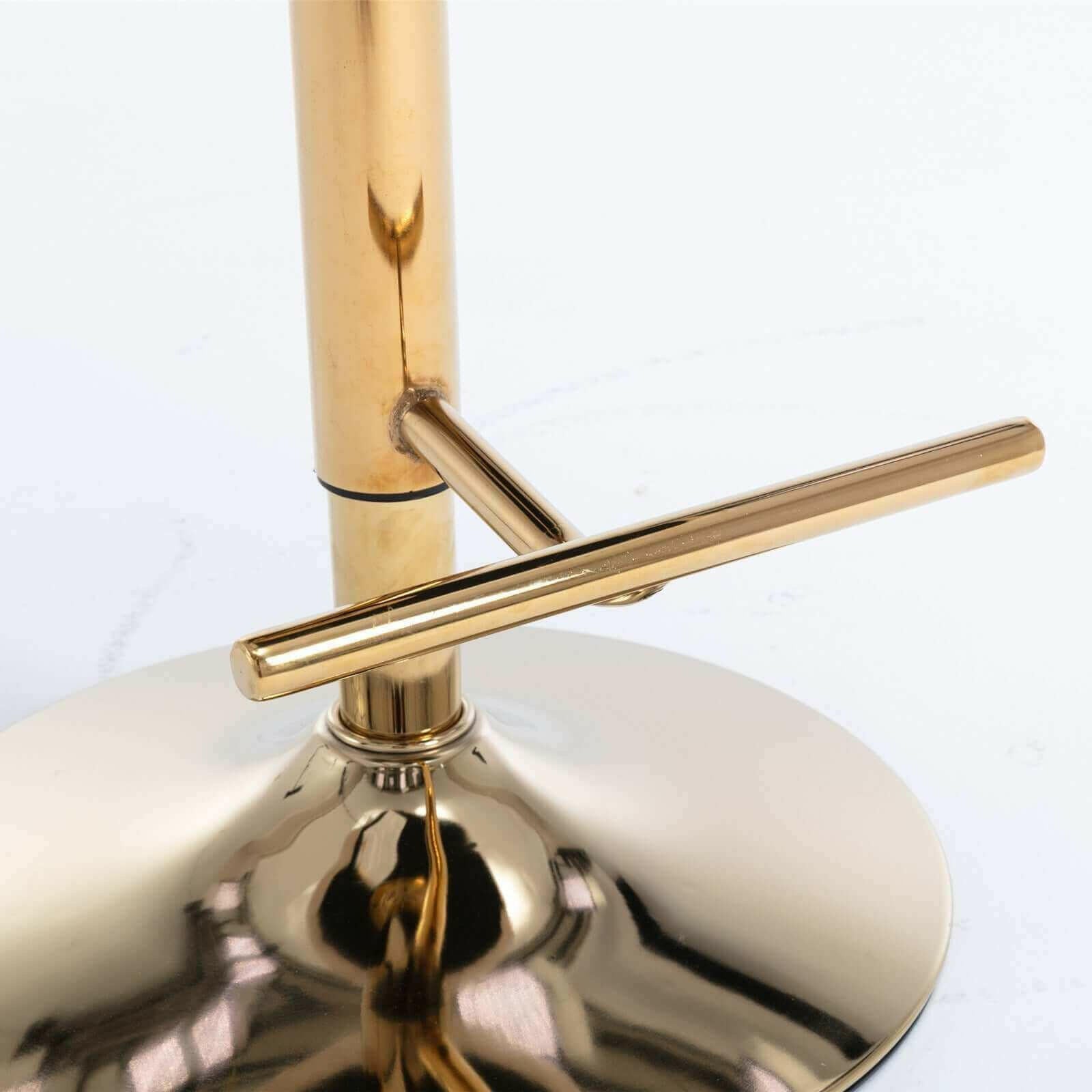 Set of 2 Modern Adjustable Velvet Swivel Bar Stools