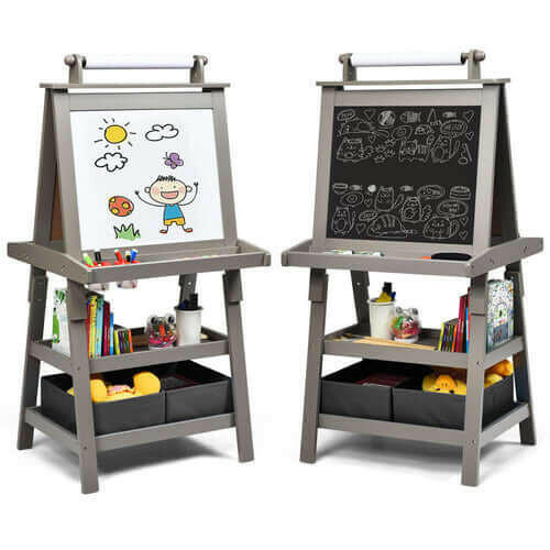 3-in-1 Art Easel for Kids - Double-Sided & Storage