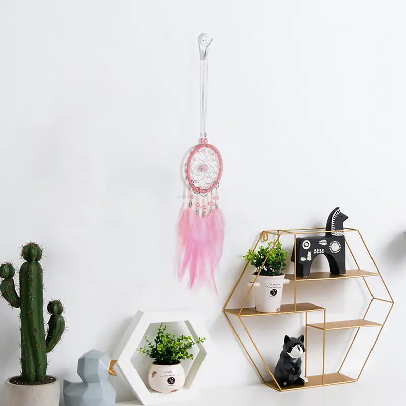 Car Dream Catcher Charm with Feather Tassel Pendant