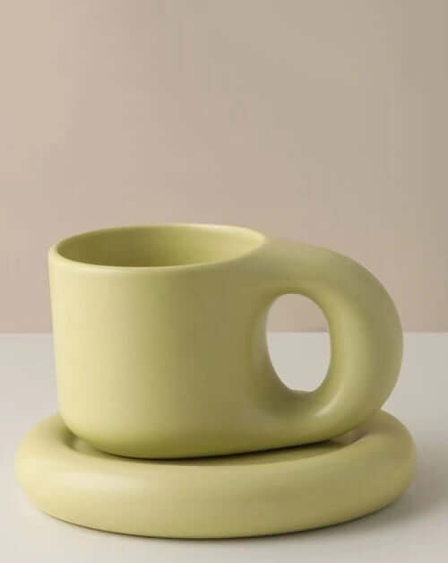 Handcrafted Bauhaus Ceramic Chubby Mugs