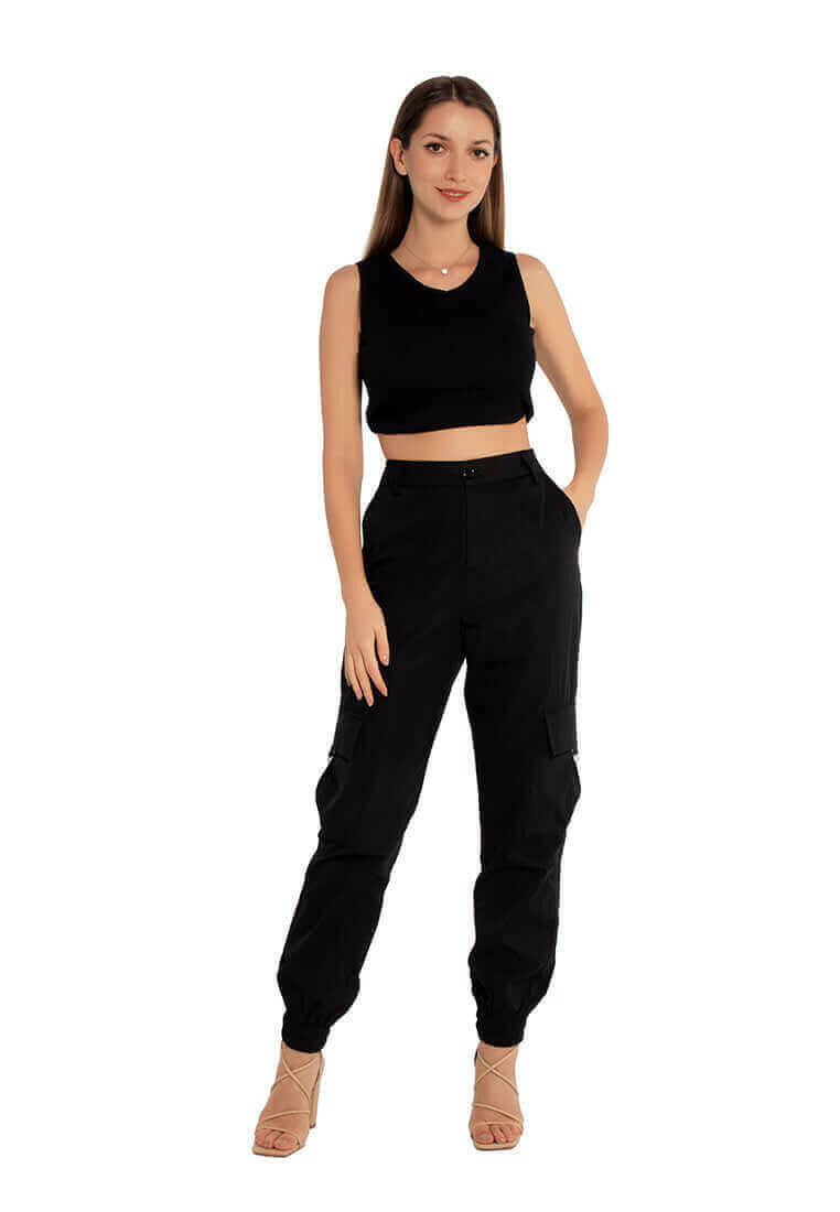 high waist cargo pants
