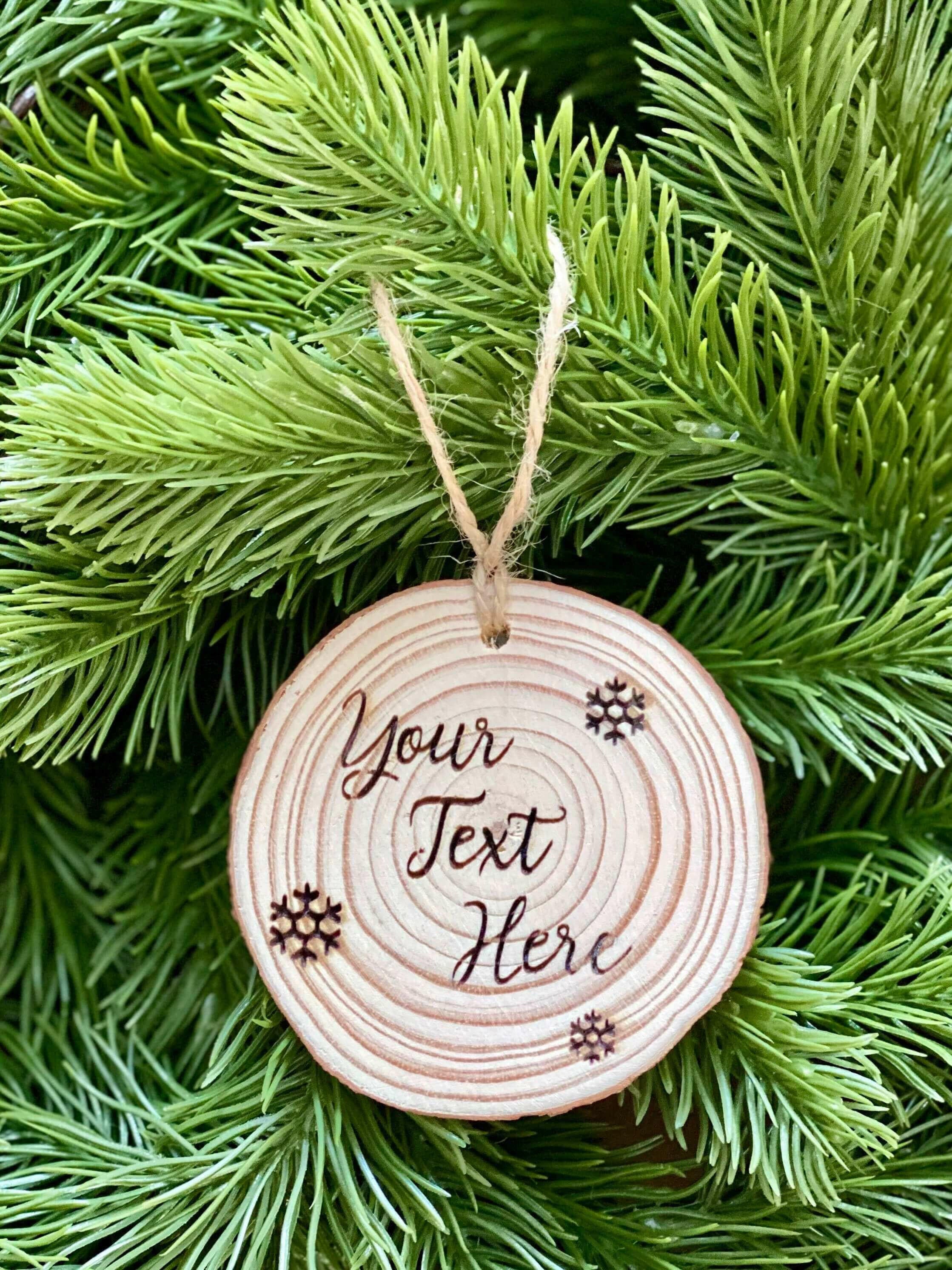 Custom Engraved Wood Christmas Ornament