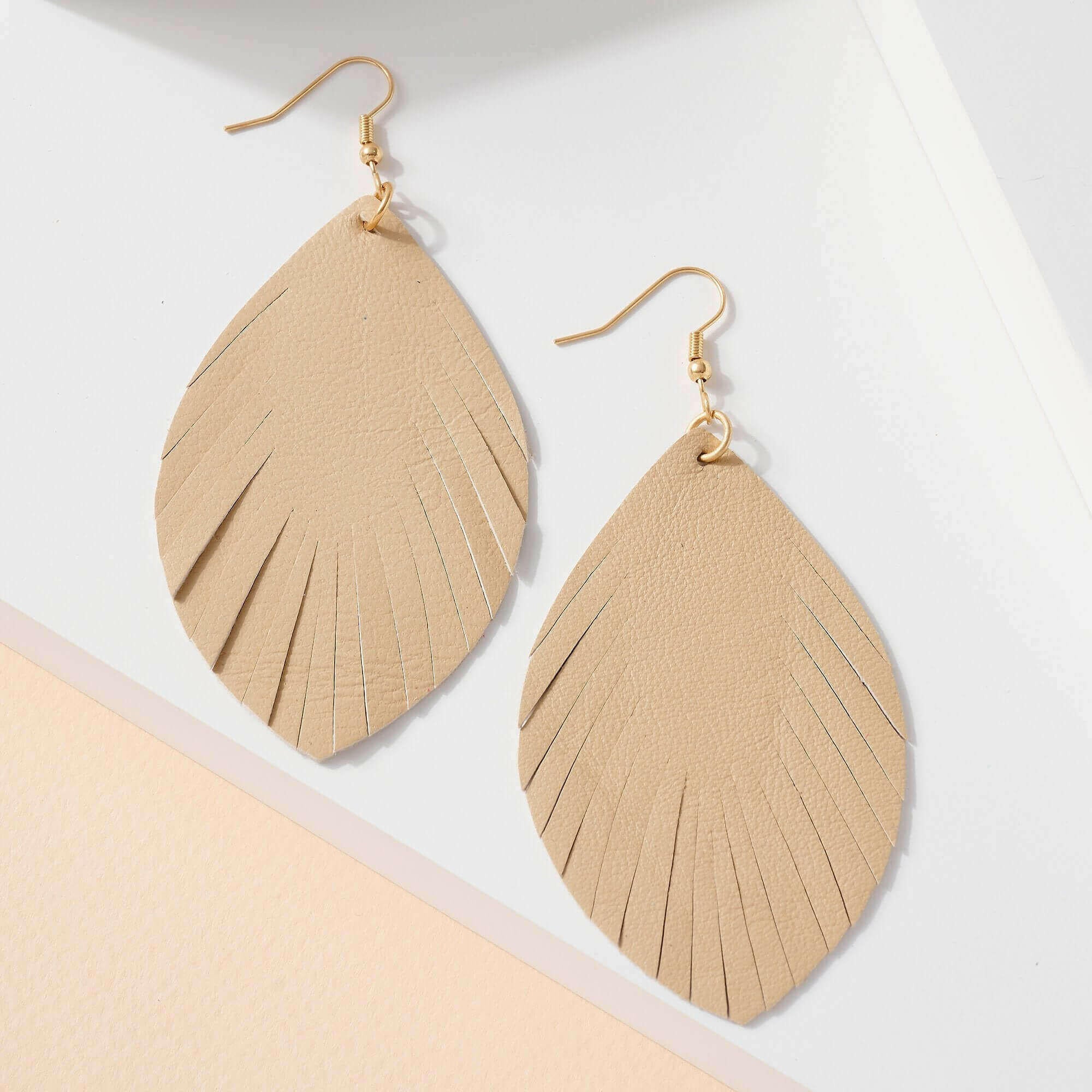 Feather Genuine Leather Earrings