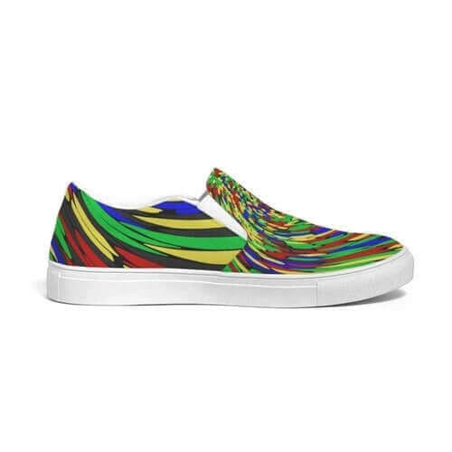 multicolor slip-on canvas sneakers