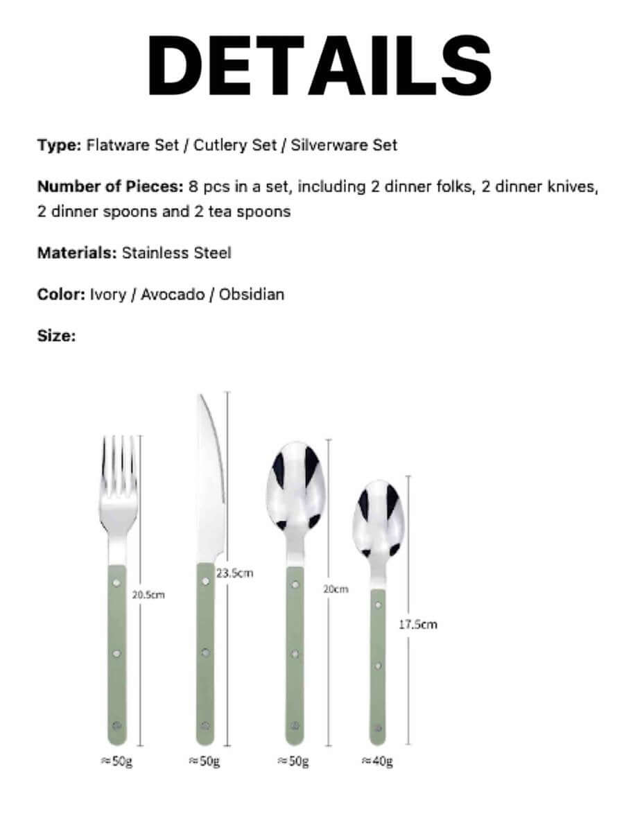 Elegant Modern Nordic Flatware Set Of 8 ( $4.9 Each ) - Bistrot Rivet