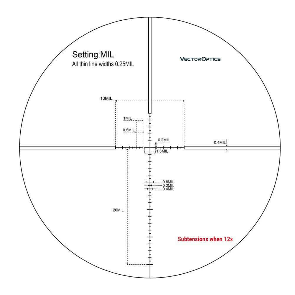 Vector Optics Veyron SFP 3-12x44 Ultra Compact Scope Second Focal