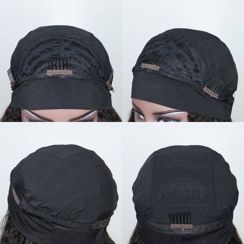 Headband Wig Jerry Curl Human Hair - Glue-Free & Easy Wear