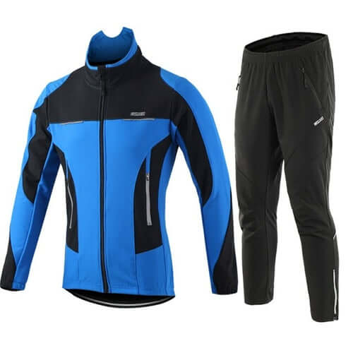 Men Winter Cycling Jacket Set Windproof Waterproof Thermal Sportswear