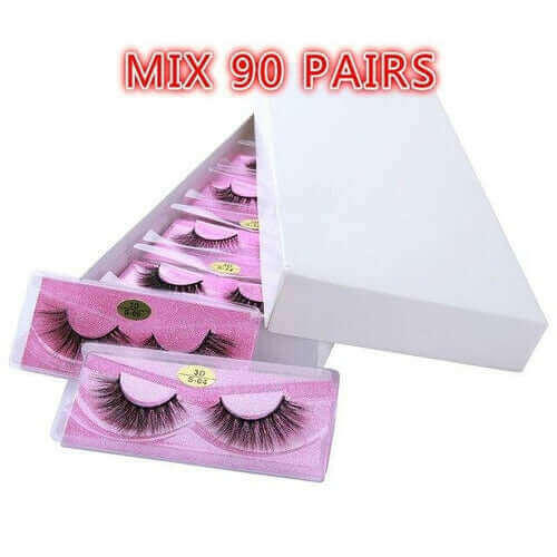 Eyelashes 10/50/100 Pairs 3d Mink Lashes Natural False Eyelash Faux