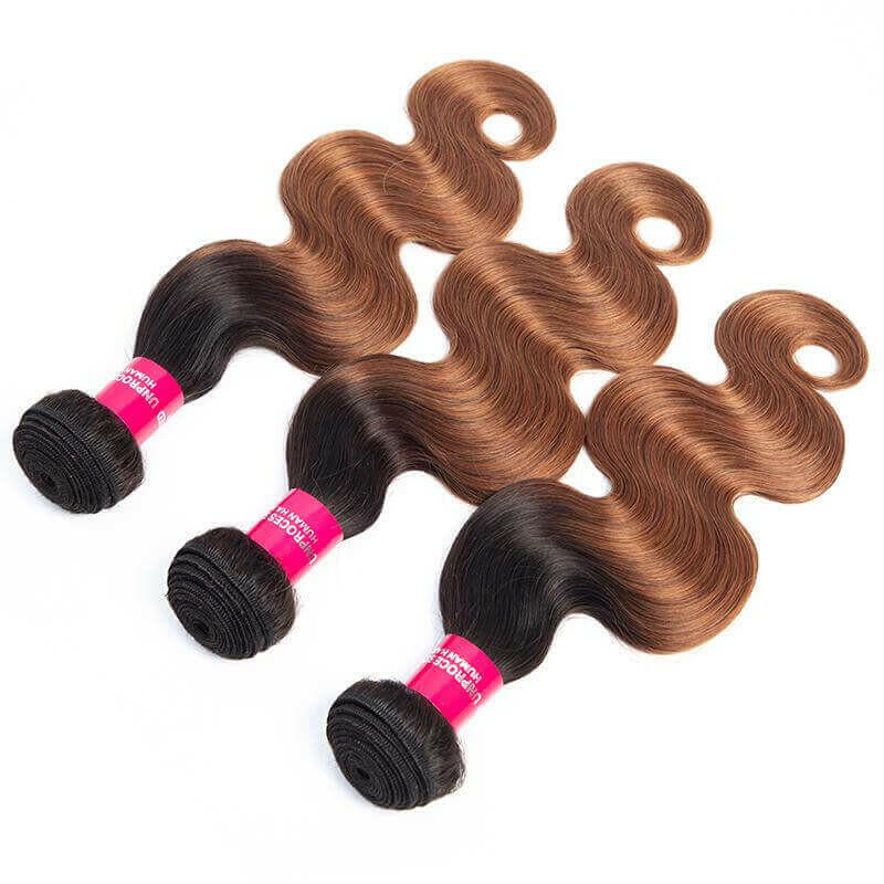 Brazilian body wave Human Hair Bundles T1b 30 Ombre Body Wave Virgin