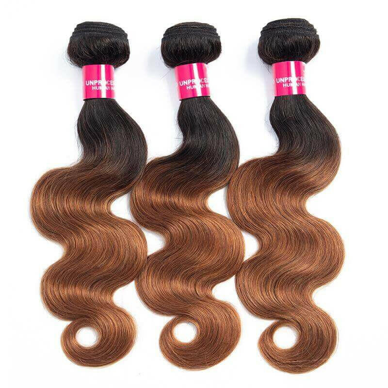 Brazilian body wave Human Hair Bundles T1b 30 Ombre Body Wave Virgin