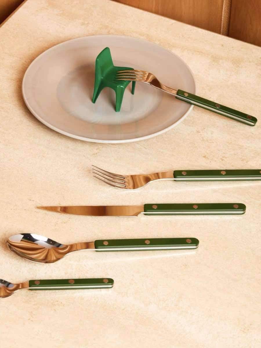 Set Of 10 Pcs French Dopamine Cutlery Flatware - Bistrot Style