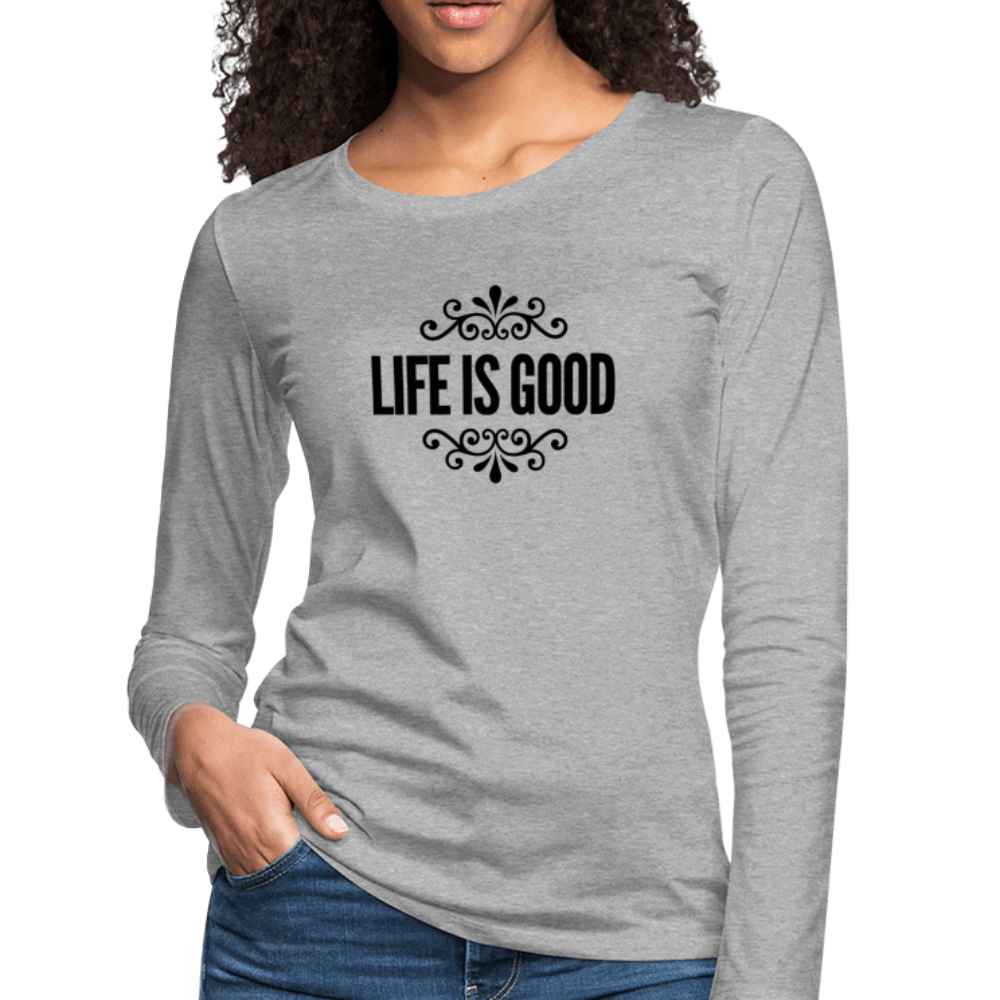Womens Long Sleeve Graphic Tee, Life Is Good Illustration