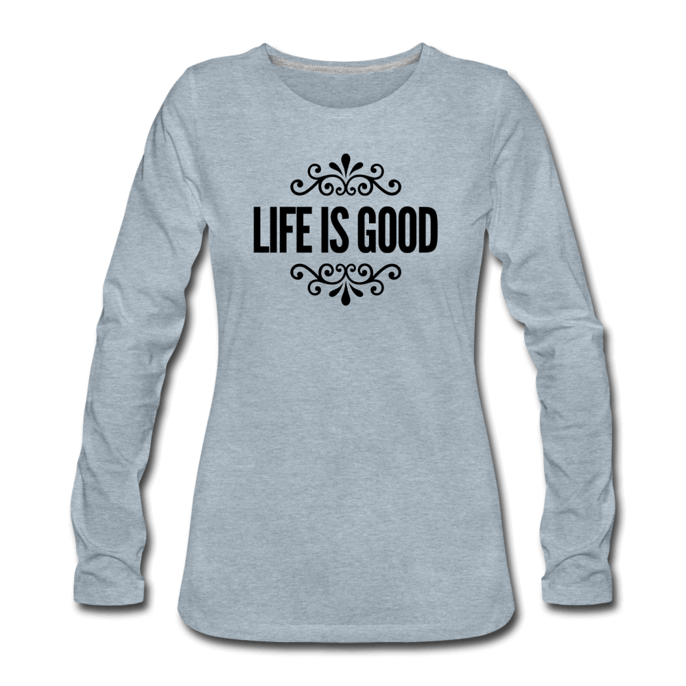 Womens Long Sleeve Graphic Tee, Life Is Good Illustration