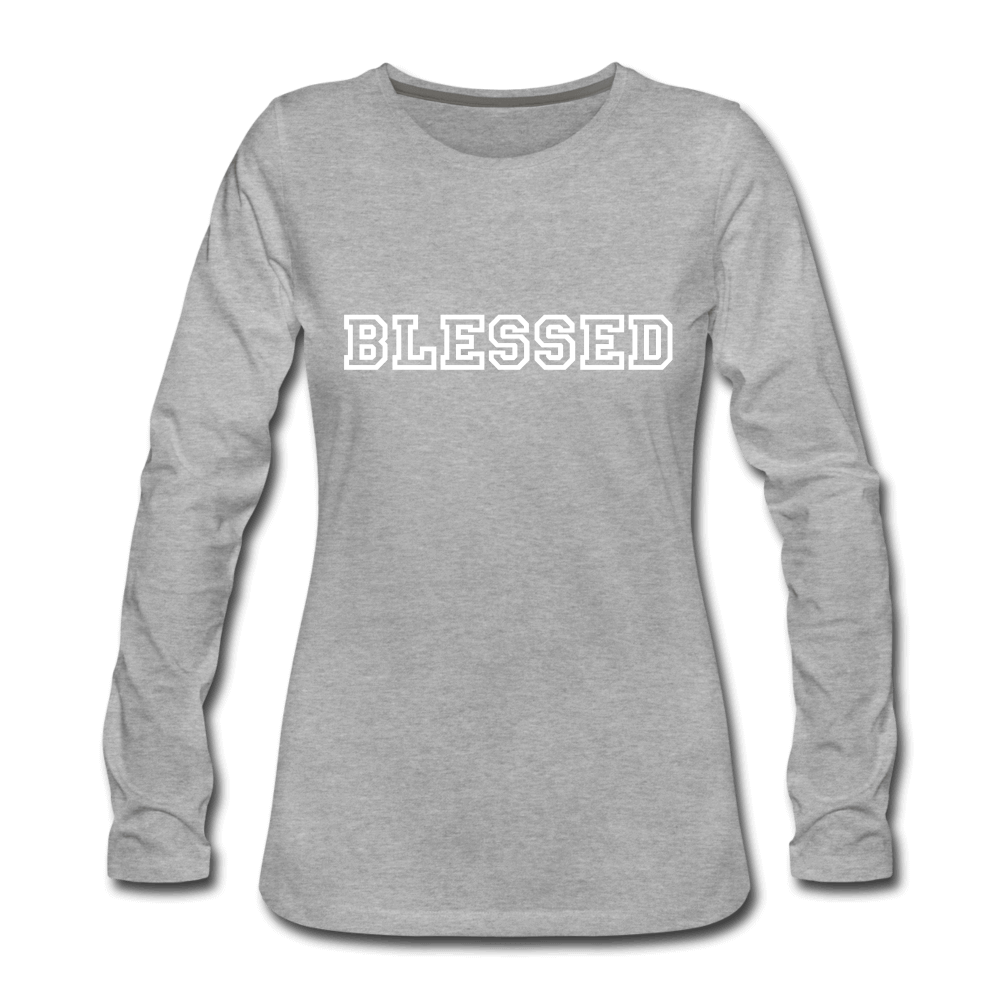 Womens Long Sleeve Graphic Tee, Blessed Print