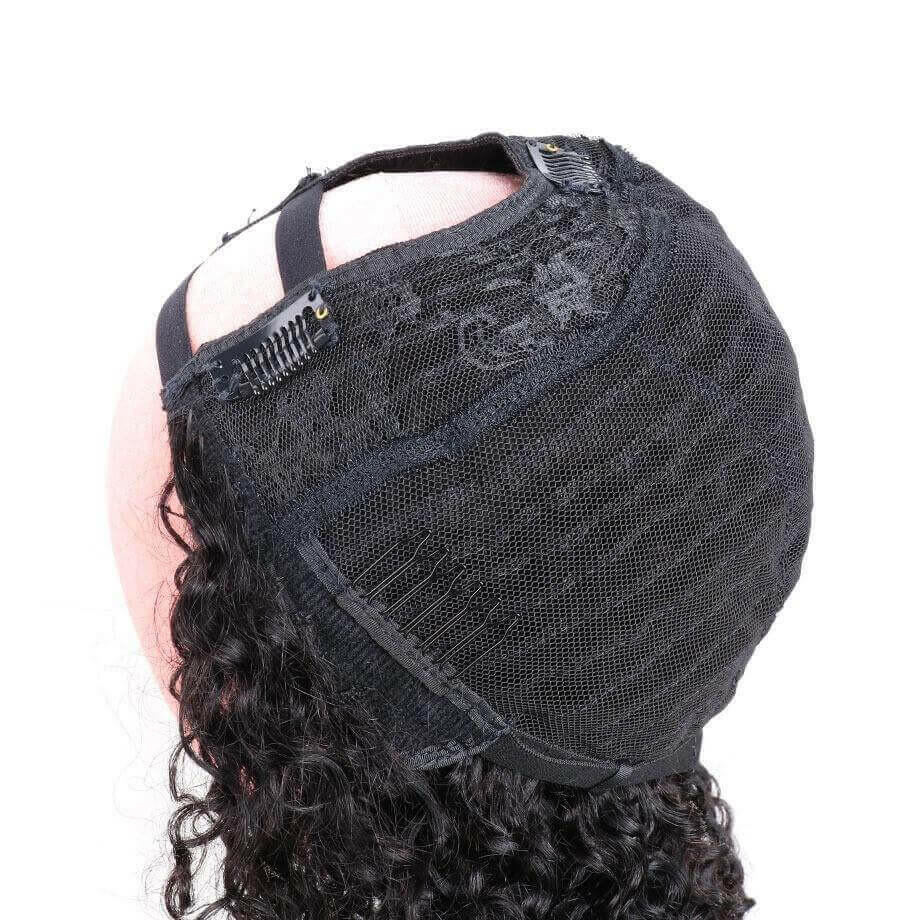 Short Bob U Part Wig Human Hair Water Wave Brazilian Remy Glueless Wig