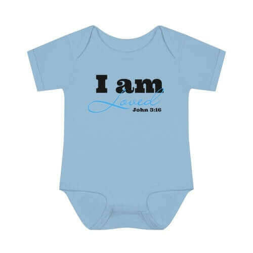 Infant Short Sleeve Bodysuit, Bodysuit, I am Loved Word Art