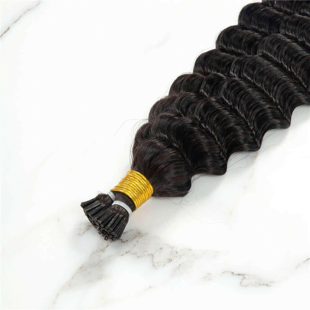 Brazilian Deep Wave Human Hair i Tip Microlinks Bulk Braiding Human Ha