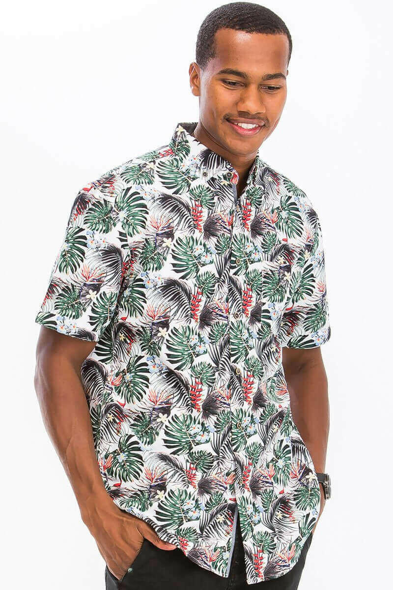 HAWAIIAN PRINT BUTTON DOWN SHIRT