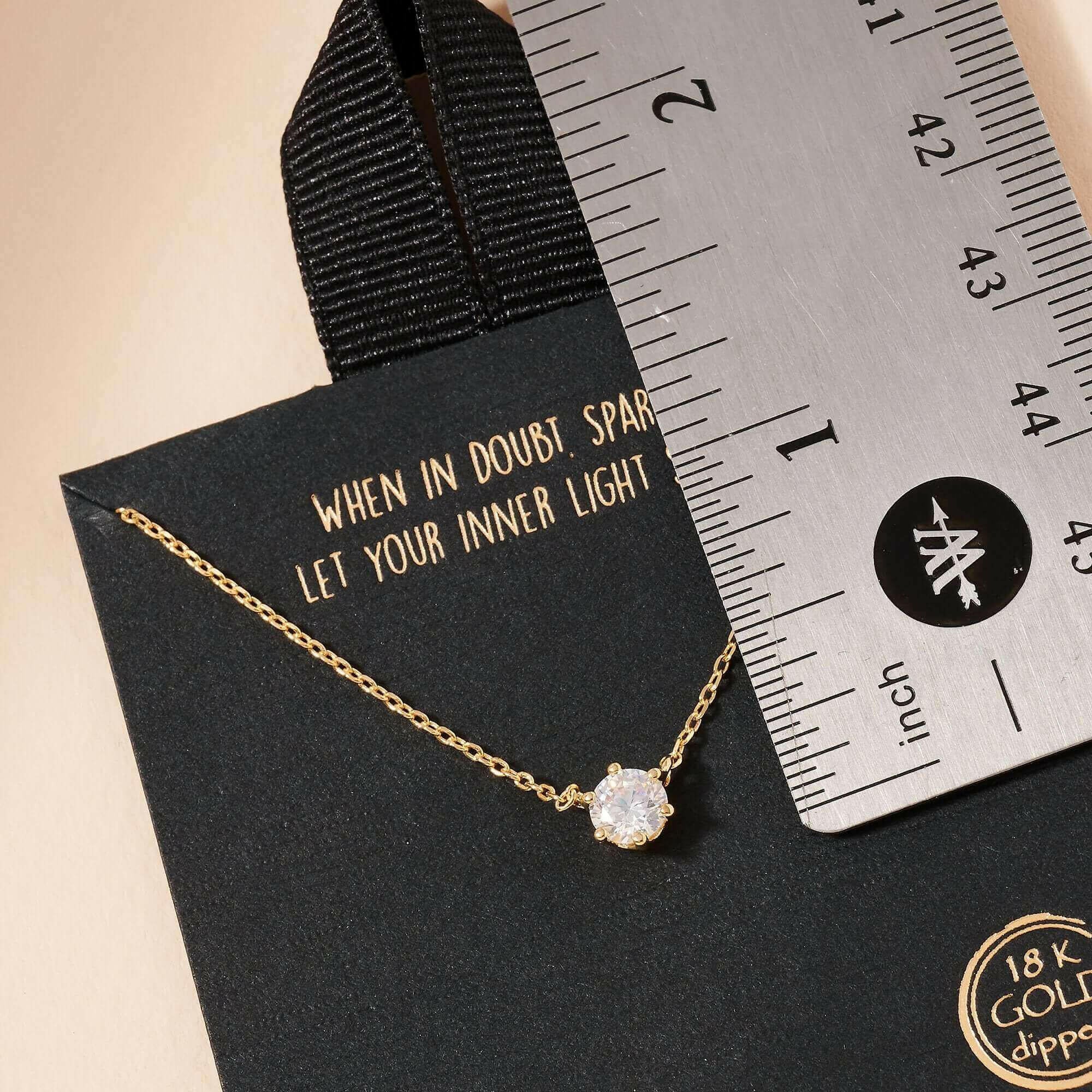 CZ Charm Gold Dip Short Necklace