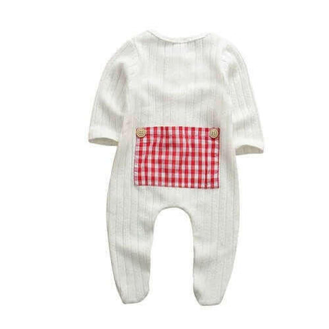 Ribbed Knit Peekaboo Panel Plaid Romper.