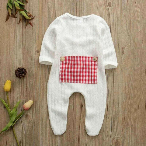 Ribbed Knit Peekaboo Panel Plaid Romper.