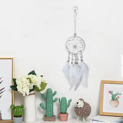 Car Dream Catcher Charm with Feather Tassel Pendant