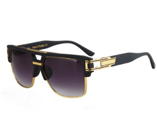 Men’s Rectangle Alloy-Frame Sunglasses with UV400