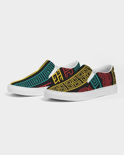multicolor canvas slip-on sneakers