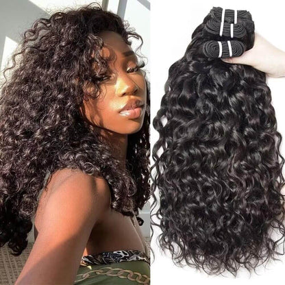 Yavida Water Wave Human Hair – Three 22-Inch Bundles, Natural Black