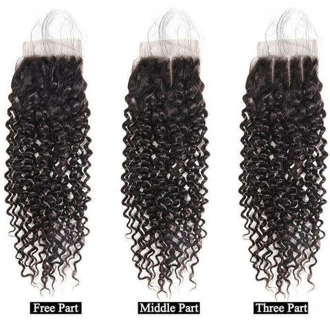 10A Grade 3/4 Kinky Curly Human Hair bundles with 4x4 Closures & 13x4.