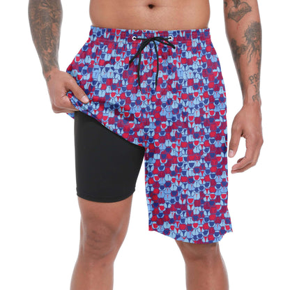 S SOIBOOGS Men’s Compression-Lined Swim Trunks