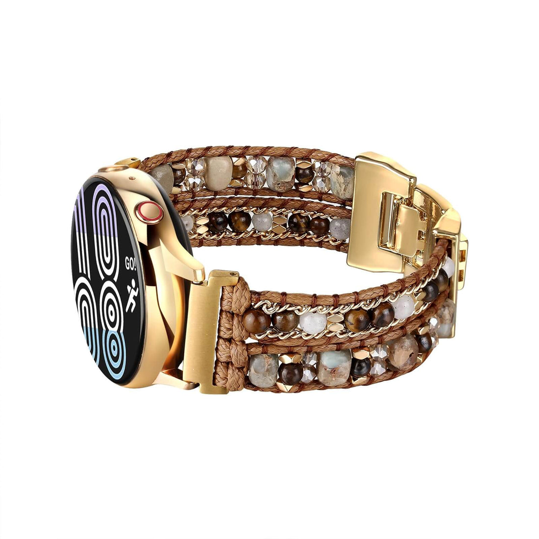 CHARMINGO 20mm Boho Beaded Watch Band - Brown