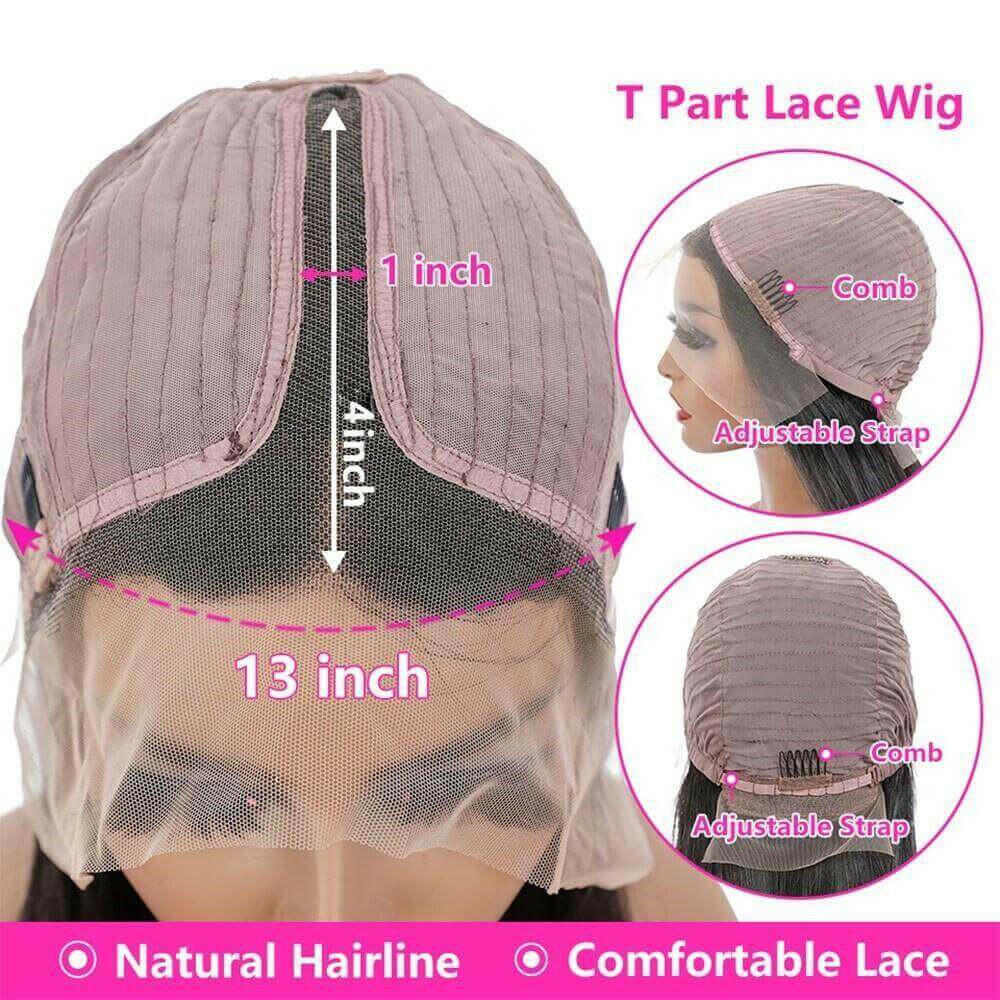 180% Density Body Wave 4x4 Short Bob 13x4 Lace Front Human Hair Wig