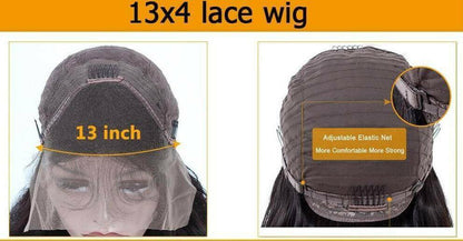 13x4 HD Transparent Lace Frontal Body Wave Human Hair Wigs 200% Densit.