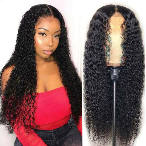 180% Density Full 4x4 Transparent Lace Front Water Wave Human Hair Wig.