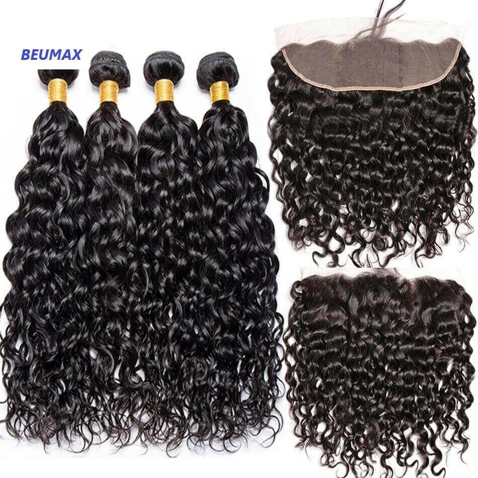 BeuMax 10A Grade 3/4 Jerry Curl bundles with 13x4 Frontal.