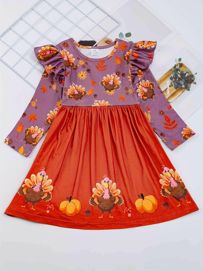 The Felicity Dress - Turkeys 'n Thanksgiving (Assorted Colors).