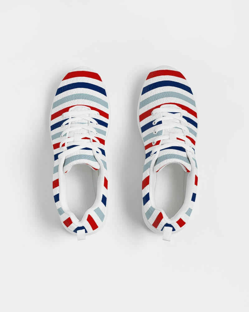 red white blue athletic sneakers