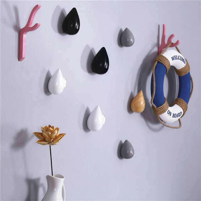 1 Pcs Wall Hanger Wood Wall Hanger Chic Water Drop