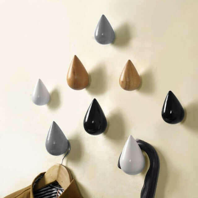 1 Pcs Wall Hanger Wood Wall Hanger Chic Water Drop