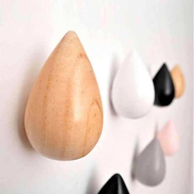 1 Pcs Wall Hanger Wood Wall Hanger Chic Water Drop.