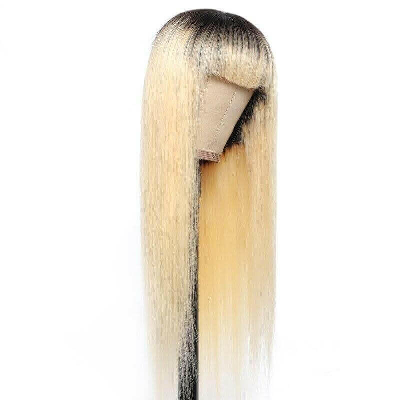 #1B/613 Straight 180% Density #613 Wig with Bang 200% Density Human.