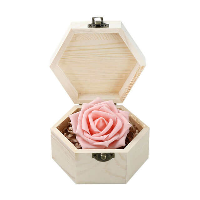1 pc Wooden Storage Jewelry Box Portable Hexagonal