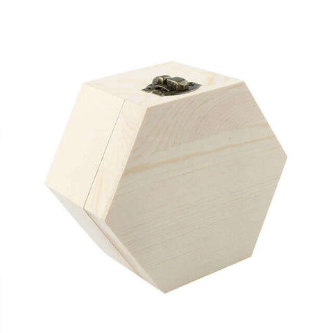 1 pc Wooden Storage Jewelry Box Portable Hexagonal