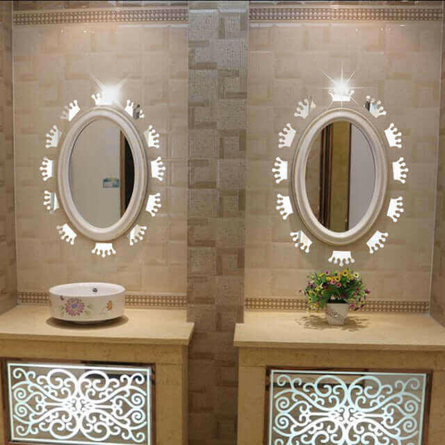 1 set (18 pieces) mirror wall sticker 3D Acrylic